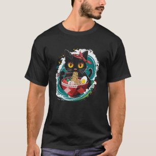 T-shirt Chat Mignon & Ramen Nouilles Chat Blague Kawaii An