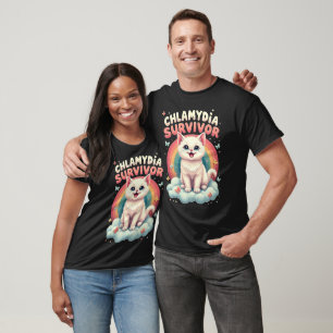 T-shirt Chat mignon survivant de la Chlamydia Blagues drôl