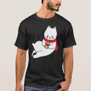 T-shirt Chat mignon tenant l'ampoule de Noël Noël Chats de