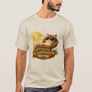 T-Shirt Chat Mignon Testeur de Rayon de Soleil Pro