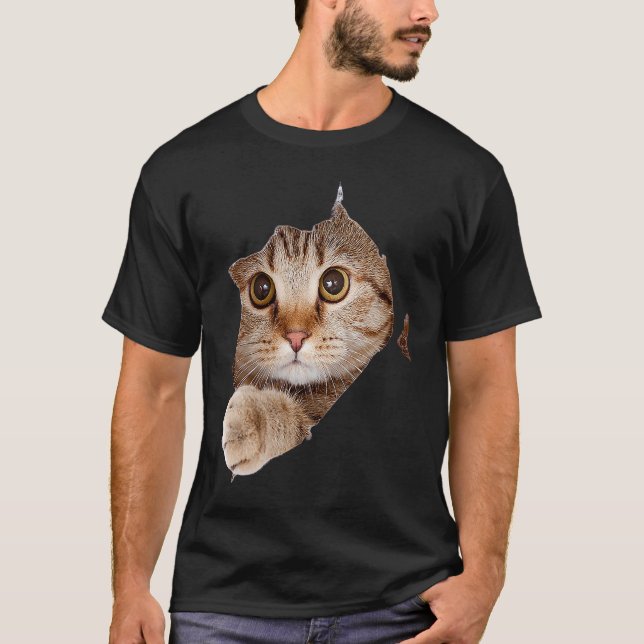 T-shirt Chat mignon tissu déchiré  Chatons (Devant)