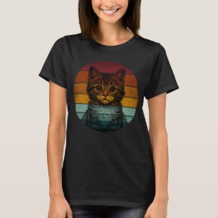 T-shirt Chat mignon vintage rétro