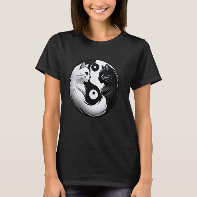 T-shirt Chat Mignon Yin Yang (Devant)