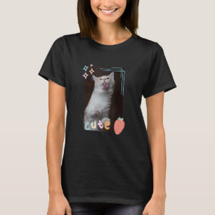 T-shirt Chat mignonne Lique une fenêtre Kitten Animaux dom