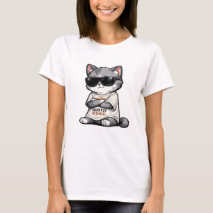 T-shirt Chat Minimaliste Cool avec des Lunettes de Soleil
