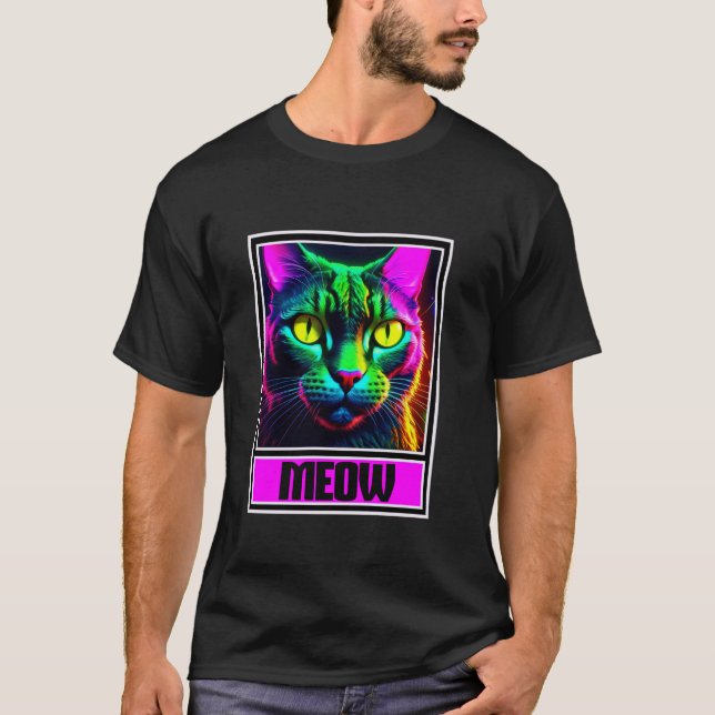T-shirt Chat Minou Coloré Miaou (Devant)