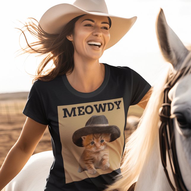 T-SHIRT CHAT MINOU COW-BOY MEOWDY (Créateur téléchargé)
