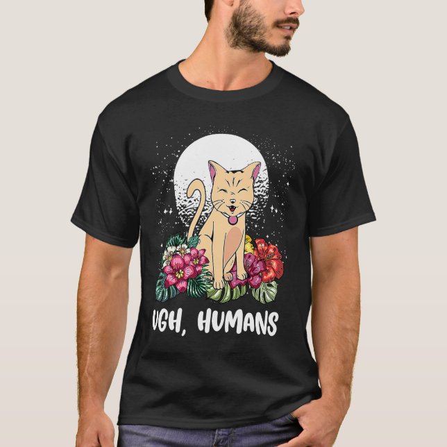 T-shirt Chat Minou Humains Beurk Introverti Chat Antisocia (Devant)