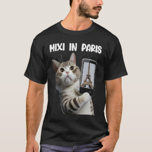 T-shirt Chat Mixi à Paris selfies gay paree tabby