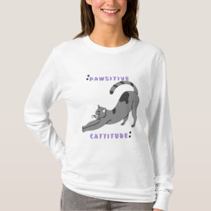 T-shirt chat (modèle T-shirt Pawsitive Cattitude)