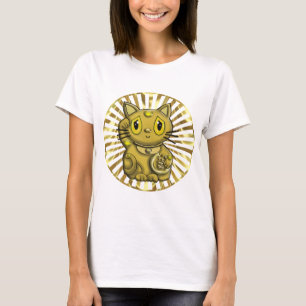 T-shirt Chat montrant du doigt chanceux de Maneki Neko