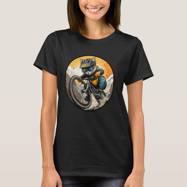 T-shirt Chat motard  vélo chat (Devant)