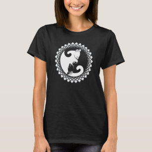 T-shirt Chat Motif Yin Yang Cadre Design D'art