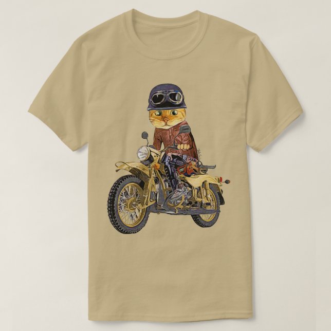 T-shirt Chat moto équitation  (Design devant)
