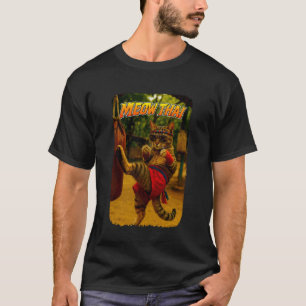 T-shirt Chat Muay Thai drôle Miaou Mème de chat thaïlandai