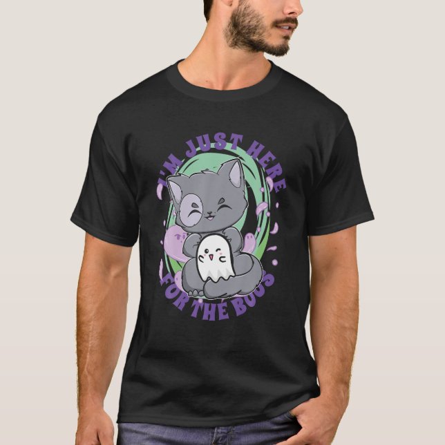 T-shirt Chat Munchkin Avec Fantôme Pour Les Ventilateurs D (Devant)