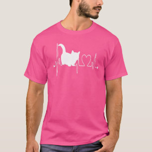 T-shirt Chat Munchkin Battement de coeur Électrocardiogram