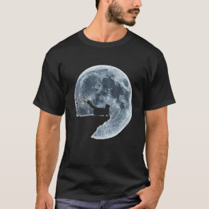 T-shirt Chat Munchkin Halloween Costume Lune Silhouette