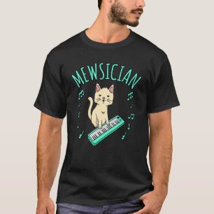 T-shirt Chat musicien jouant du piano Lecteur de musique M