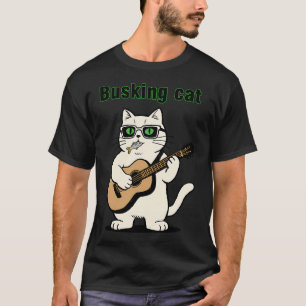 T-shirt Chat musicien rétro