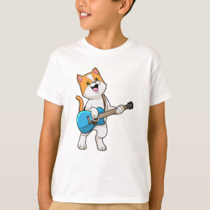 T-shirt Chat Musique avec guitare