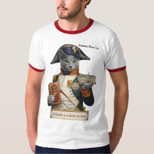 T-shirt Chat Napoléon Bonaparte Bleu Russe