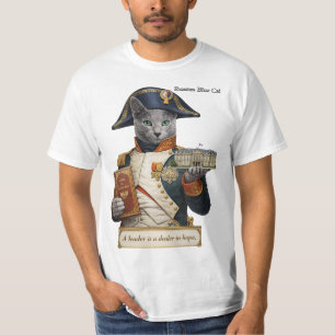 T-shirt Chat Napoléon Bonaparte Bleu Russe
