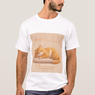 T-shirt Chat Napping Professionnel Mignon Kitty Endormi