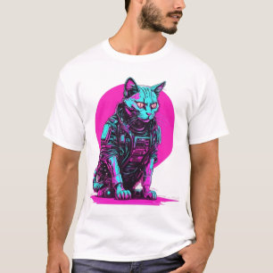 T-shirt Chat Neon Cyberpunk