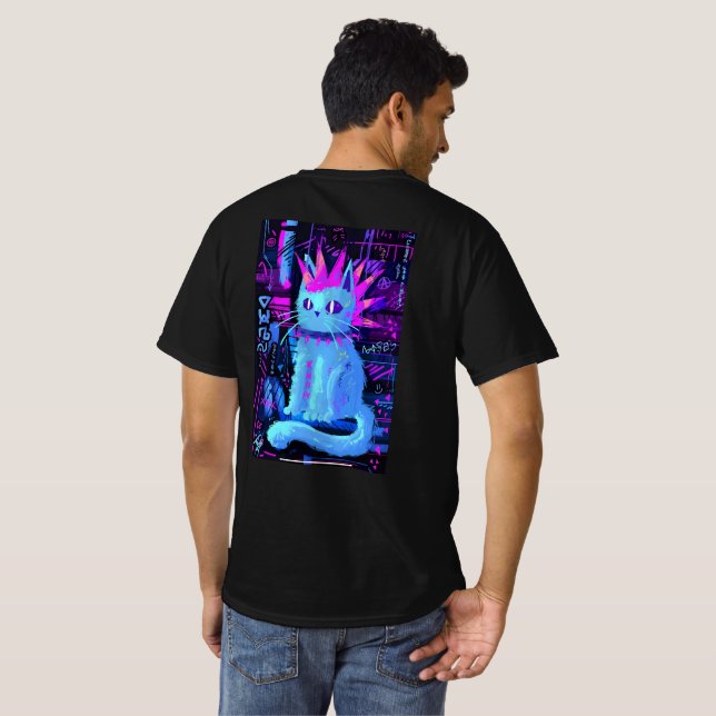 T-shirt Chat Néon Punk (Dos entier)