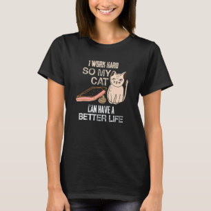 T-shirt Chat Nettoyage des excréments de chat dans la lit
