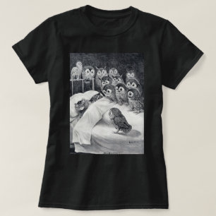 T-shirt Chat Nightmare Owl Bird, Louis Wain
