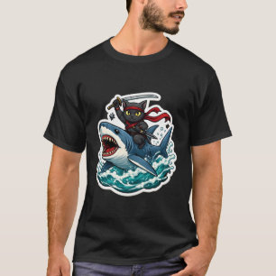 T-shirt Chat Ninja Faisant du Shart Dessin Animé Drôle Pro