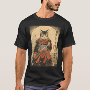 T-shirt Chat Ninja Samouraï Épée Guerrier Miaou
