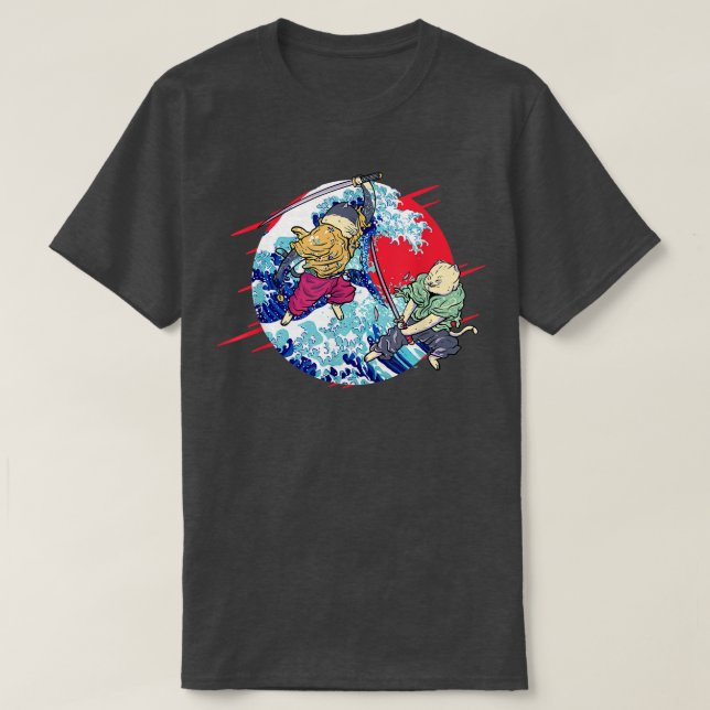 T-shirt Chat Ninja Sinobi Samurai Mots-clés Katana Kendo J (Design devant)