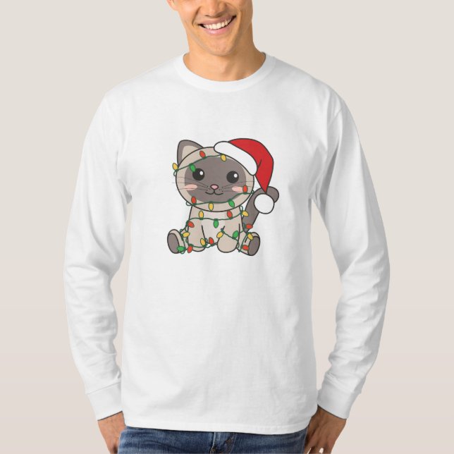 T-shirt Chat Noël Animaux d'hiver Chats (Devant)