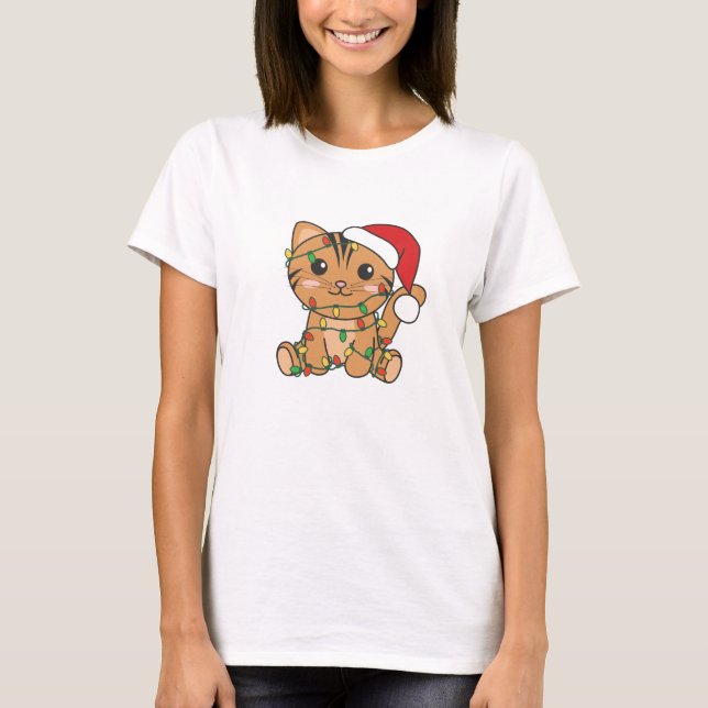 T-shirt Chat Noël Animaux d'hiver Chats (Devant)