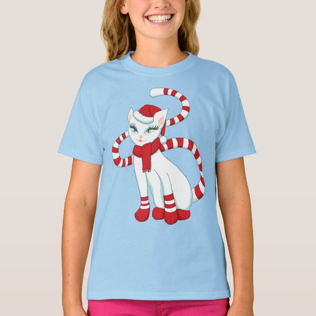 T-shirt Chat Noël Humeur - Vacances d'hiver Kitty (Devant)