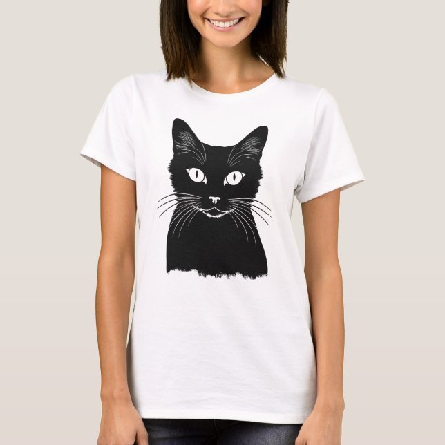 T-shirt chat noir (Devant)