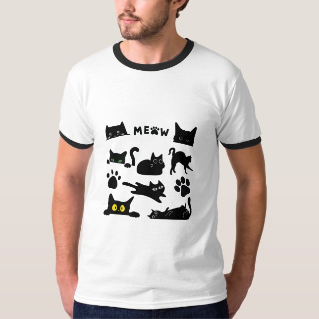T-shirt chat noir (Devant)