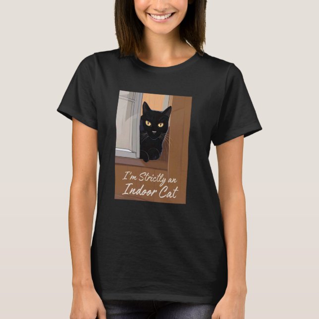 T-shirt Chat noir à la fenêtre (Devant)