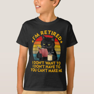 T-shirt Chat noir à la retraite Café Drôle Retraite 2026 F