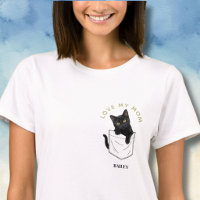 Chat Noir Adorable dans une Pochette avec Nom Pers