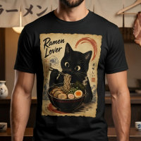 Chat noir adorable de style d'art japonais Félin