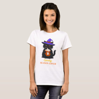 T-shirt chat noir amateur de saison effrayante | J