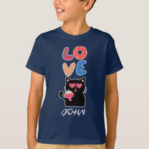 T-shirt Chat noir, Amour, Saint-Valentin