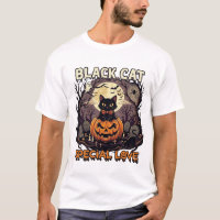 Chat Noir Amour Spécial Halloween Citrouille Plein