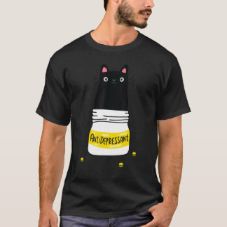 T-shirt Chat Noir Antidépresseur Joli Chat Chaton Joli Cha