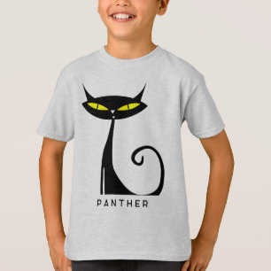 T-shirt Chat noir atomique moderne du milieu du siècle