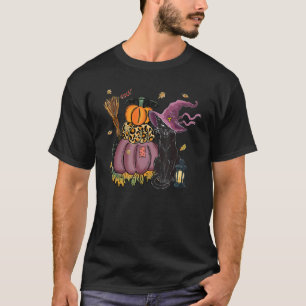 T-shirt Chat Noir Automne Citrouille Chat Noir Halloween